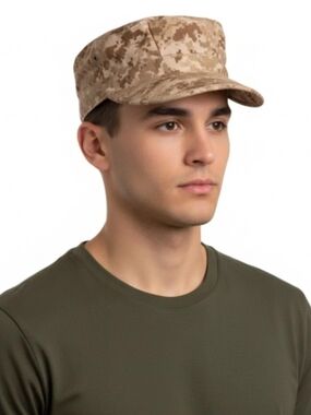 USMC Desert Digital Camouflage 8 Ppint Patrol Cap Cover - Tan & Brown